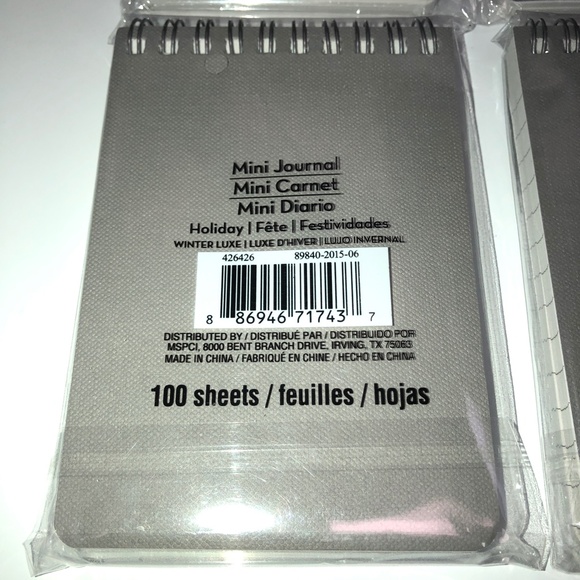 MSPCI Set of 4 Luxe Holiday Mini Journals Silver Spiral 100 Sheet Note Pads NEW! - Picture 6 of 12
